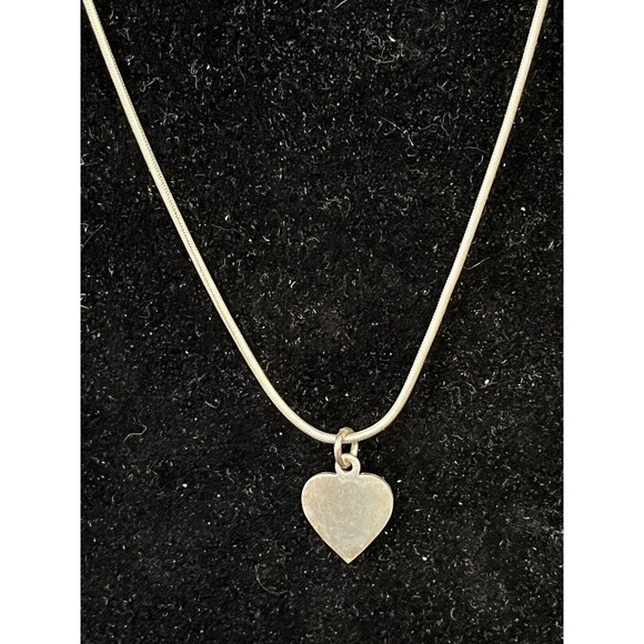 925 Sterling Silver Engraved Boy Heart Tag Charm Pendant on Round Chain - Picture 4 of 6
